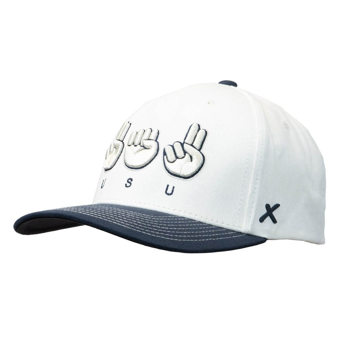 USU American Sign Language Adjustable Cap in cream and navy